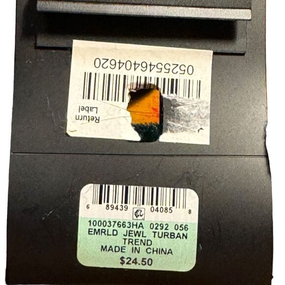 I.n.c. Silver-Tone Crystal & Imitation Pearl Flower green Velvet Turban Headband - Picture 4 of 4